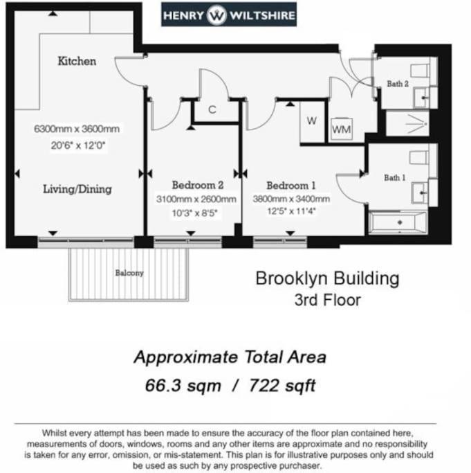 2bed 2bath -pool, Balcony, Gym Lift * London